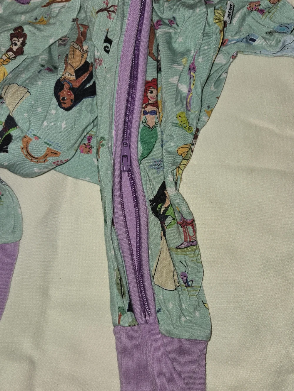 Disney Little Sleepies Princess Print Footed One-Piece Pajamas VGUC SZ 12-18M